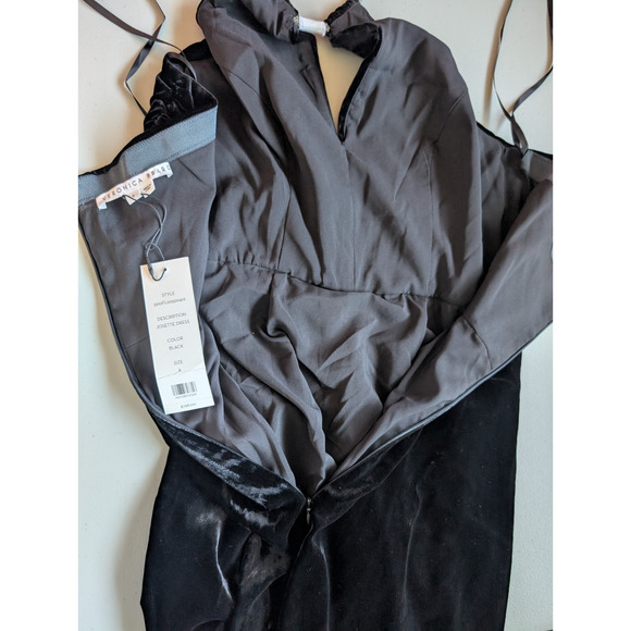 NWT Veronica Beard Josette Embellished Velvet Midi Dress Size 8 Black #2K455 - Picture 10 of 14